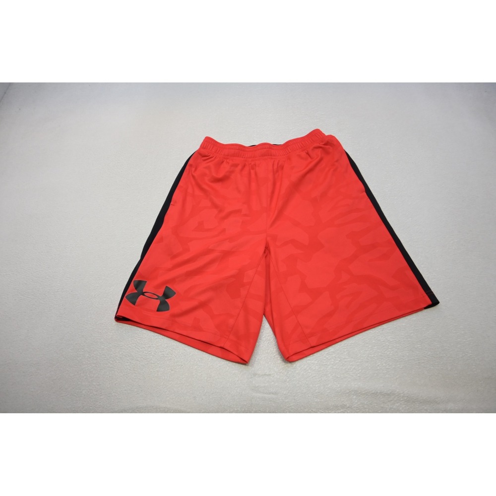 Under Armour Gym Shorts Mens Medium Red Camo Combine Training Athletic Excellent